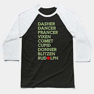 Reindeer Name List Baseball T-Shirt